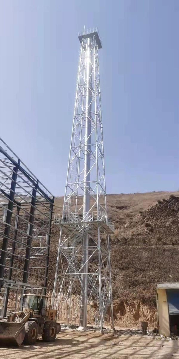 山西兴县50米塔架不锈钢烟囱项目（口径DN800mm，高度50m)